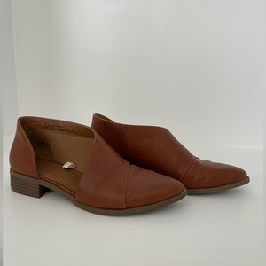 UNIVERSAL THREAD Faux Leather Cognac Wenda Bootie, Size 7.5